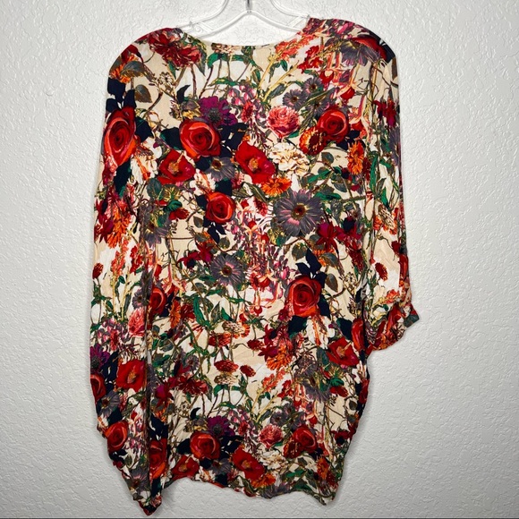 Trend Shop Womens Short Sleeve Floral Open Front Cardigan Medium Loose Spring - Picture 4 of 8